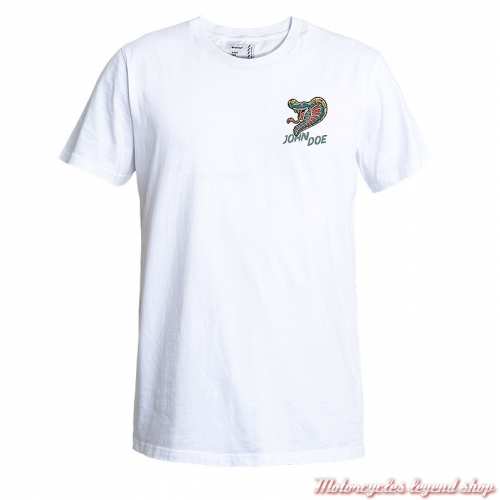 T- shirt Snake II White John Doe homme, blanc, vintage, manches courtes, coton, JDS7120