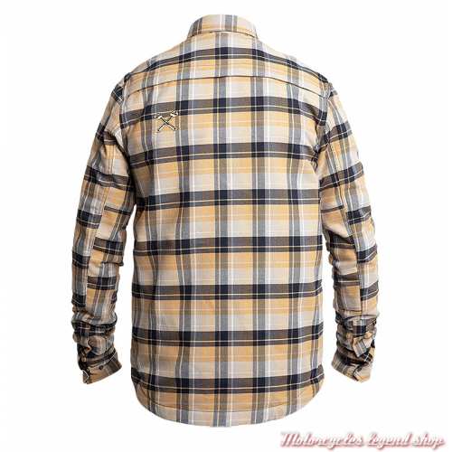  Chemise Riding à carreaux jaune homme John Doe, protections coudes épaules, dos, JDL5011