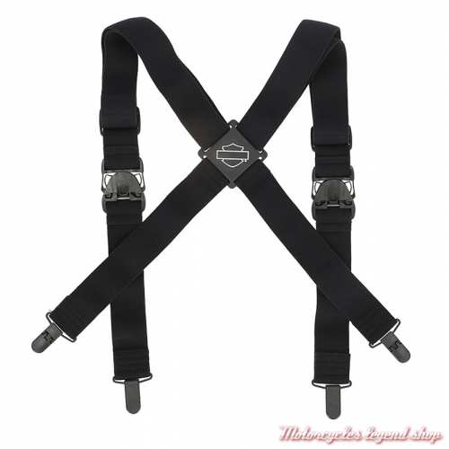 Bretelles Bar &amp; Shield ajustables Harley-Davidson, noir, dos, MAU500/081S 