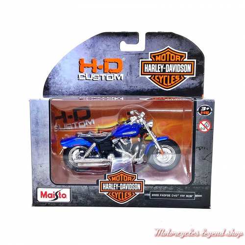 Miniature FXDFSE CVO Fat Bob Harley-Davidson, bleu, échelle 1/18, boite, 31360 serie 42