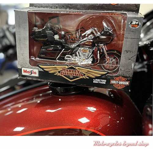 Miniature CVO Road Glide Limited 120 th Anniversary Harley-Davidson, rouge, noir, échelle 1/18, boite, 32428