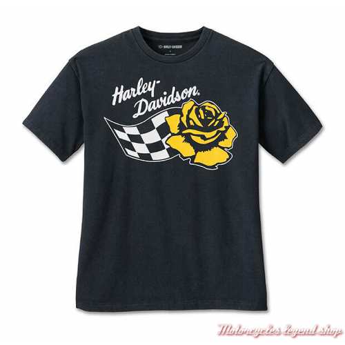 T-shirt Rose Racer Harley-Davidson femme, noir, manches courtes, coton, 96484-24VW