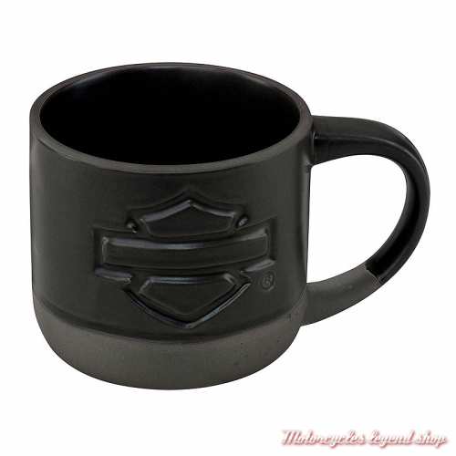 Mug Bar &amp; Shield Black Harley-Davidson, poterie céramique, 39 cl, noir, gris, dos, HDX-98662