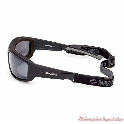 Lunettes solaire Blaze Ace Harley-Davidson, noir mat, verres fumés silver, sangle, HZ0005-02C