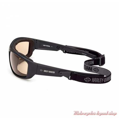 Lunettes photochromiques Blaze Ace Harley-Davidson, noir mat, verres ambré, sangle, HZ0005-02E