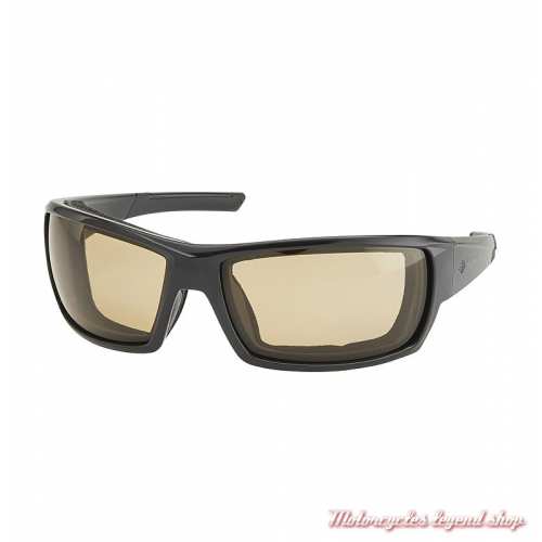 Lunettes photochromiques Juneau Ambre Harley-Davidson, noir brillant, verres ambrées, HZ0008-01E