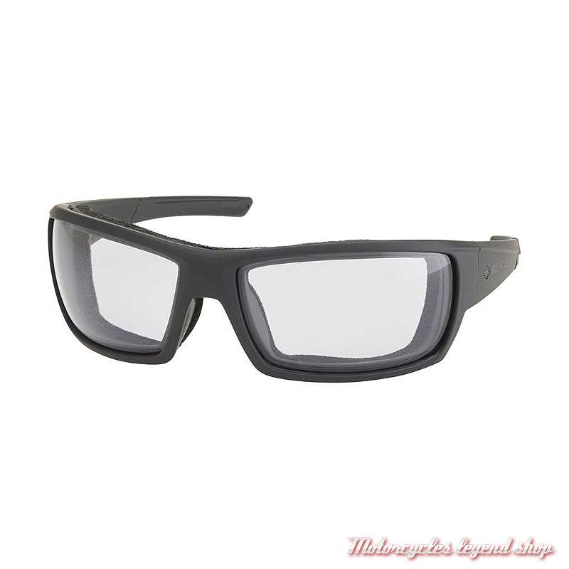 Lunettes photochromiques Juneau Harley-Davidson, noir mat, verres gris, HZ0008-02X