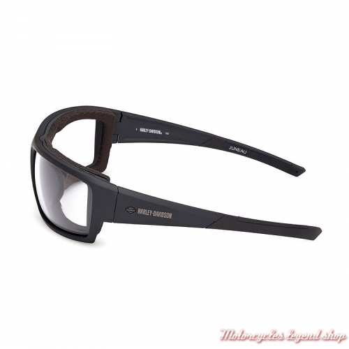 Lunettes photochromiques Juneau Harley-Davidson, noir mat, verres gris, branche, HZ0008-02X