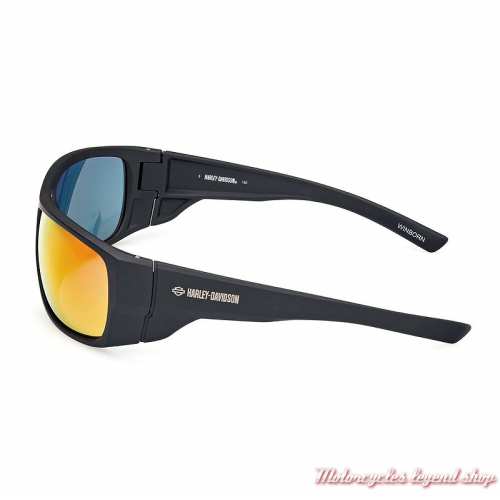 Lunettes solaire Winborn rouge Harley-Davidson, noir mat, verres rouge miroir, branche, HZ0012-02C