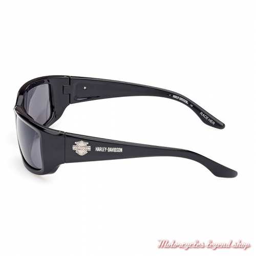 Lunettes solaire Race Her Harley-Davidson femme, noir brillant, verres gris, branche strass, HZ0018-01A