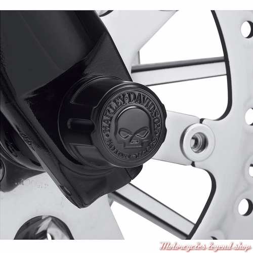 Caches écrous axes de roue avant Willie G. Harley-Davidson, noir, visuel, 43000096
