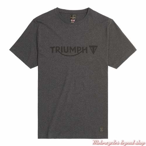 Tee-shirt Cartmel gris homme Triumph, manches courtes, coton, MTSS224104