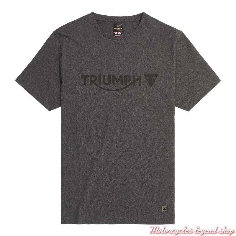 Tee-shirt Cartmel gris homme Triumph, manches courtes, coton, MTSS224104