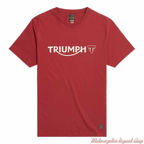 Tee-shirt Cartmel rouge homme Triumph, manches courtes, coton, MTSS224105