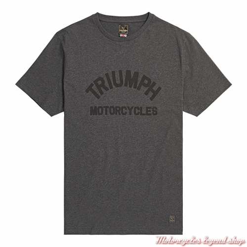 Tee-shirt Burnham gris foncé homme Triumph, manches courtes, coton, MTSS24106