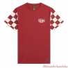 Tee-shirt Preston rouge/blanc homme Triumph, manches courtes damier, coton, MTSS24132