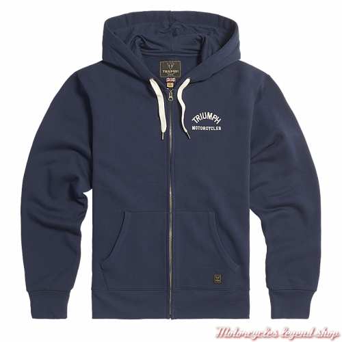 Sweatshirt zippé Dolan bleu navy homme Triumph, à capuche, coton, MSWS24118