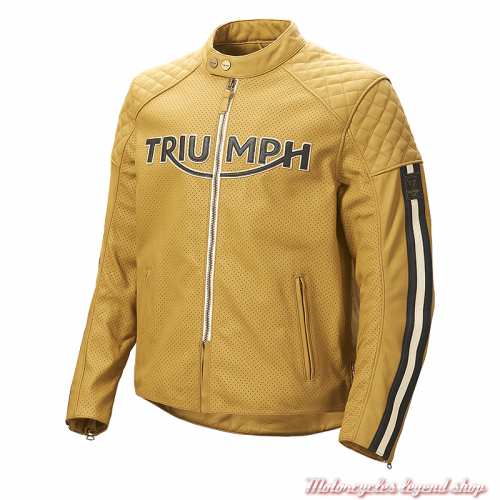 Blouson cuir Braddan Air Race Gold Triumph homme