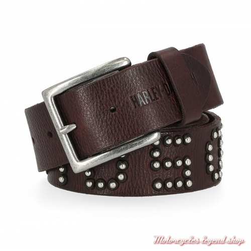 Ceinture cuir marron rivetée Harley-Davidson femme