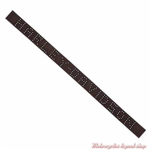 Ceinture cuir marron rivetée Harley-Davidson femme, sangle, BMW014/01