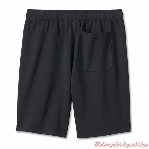 Short molleton Bar &amp; Shield Harley-Davidson homme, noir, coton, polyester, taille élastique, dos, 99197-24VM