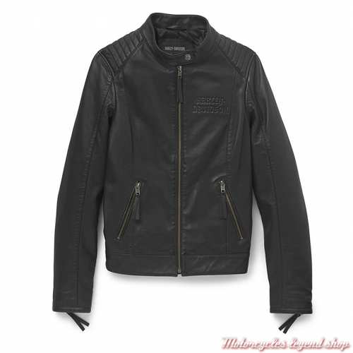 Blouson cuir casual Electric Harley-Davidson femme, noir, 97037-22VW