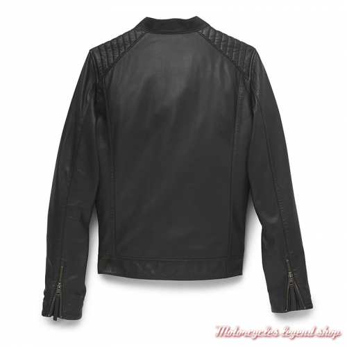 Blouson cuir casual Electric Harley-Davidson femme, noir, dos, 97037-22VW