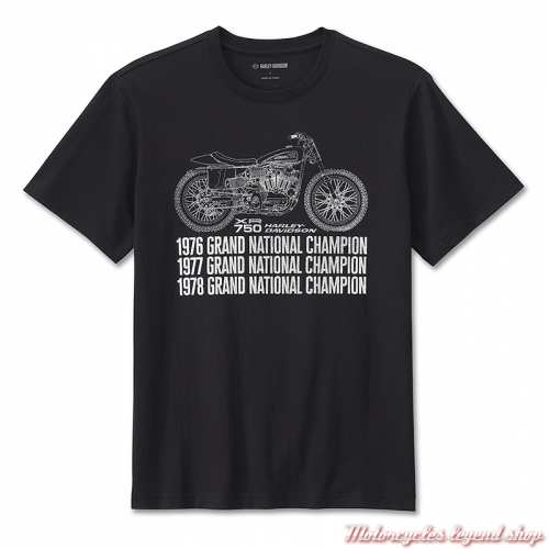 Tee-shirt The Ton Harley-Davidson homme, noir, coton, manches courtes, 96427-24VM