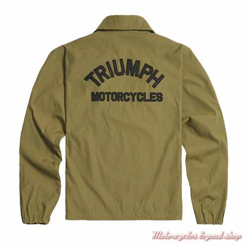 Veste Carter Khaki Triumph homme coton, nylon, pressions, dos, MTES24007