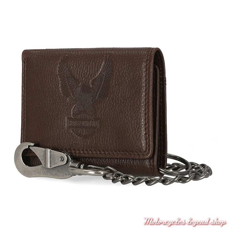 Portefeuille Iconique Bar & Shield Eagle Harley-Davidson, marron, chaine amovible, MWM040/34