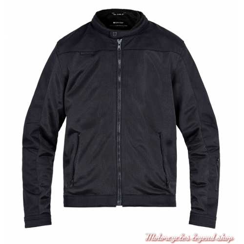 Blouson d'été mesh Aero Black John Doe homme, noir, protections coudes épaules, J8001