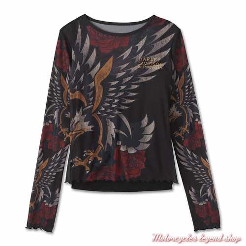 Top Tattooed mesh Harley-Davidson femme