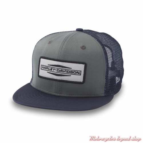 Casquette Trucker Stacked 9FIFTY Harley-Davidson, bleu sombre, gris, 97606-25VM
