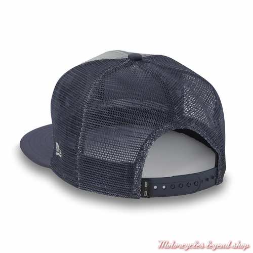 Casquette Trucker Stacked 9FIFTY Harley-Davidson, bleu sombre, gris, 97606-25VM