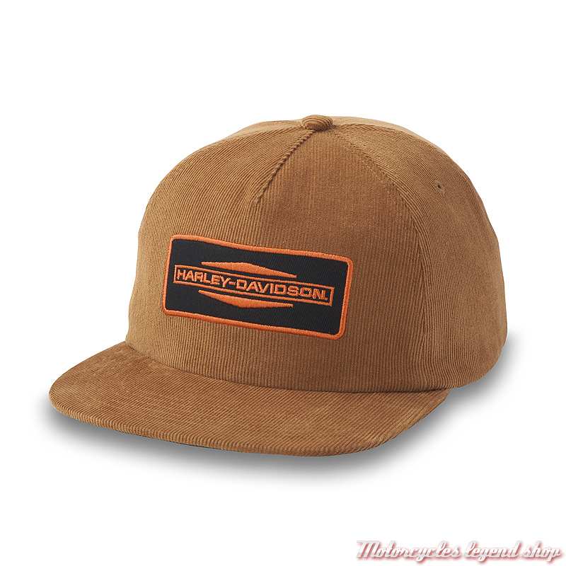 Casquette Harley Davidson Vintage – Cuir Noir – Chaîne Et Rivets – Occasion USA