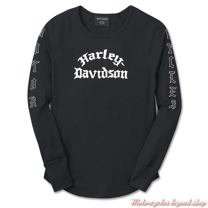 Tee-shirt Authentic Black Harley-Davidson femme, noir, manches longues, modal, 96082-25VW