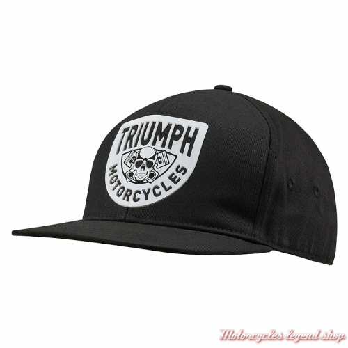 Casquette Piston Rich Triumph, Skull, visière plate, noire, coton, MCAS25202