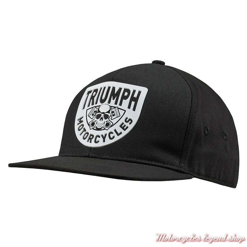 Casquette Piston Rich Triumph, Skull, visière plate, noire, coton, MCAS25202