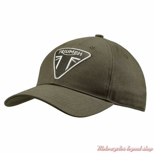 Casquette Norfolk kaki Triumph coton, réglable, MCAS25208