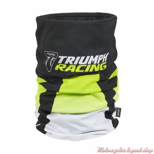 Tour de cou Racing Triumph, noir, jaune fluo, polyester, MTUS25407