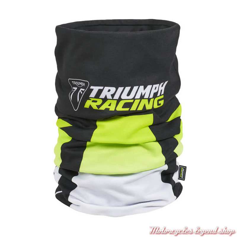 Tour de cou Racing Triumph, noir, jaune fluo, polyester, MTUS25407