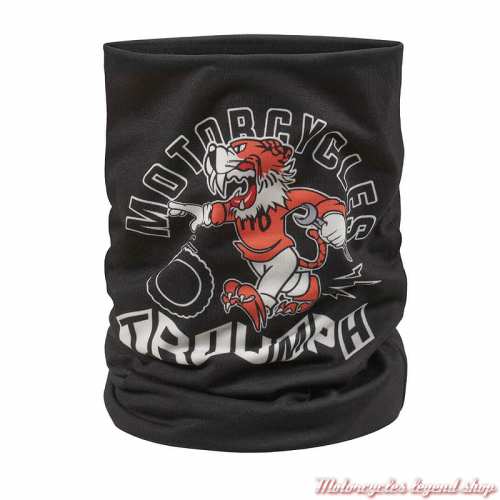 Tour de cou Pit Stop reversible Triumph, tiger dessiné, noir, polyester, MTUS25408