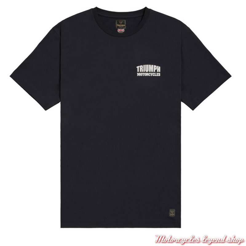 Tee-shirt Pit Stop homme Triumph, manches courtes, noir, coton, MTSS25129