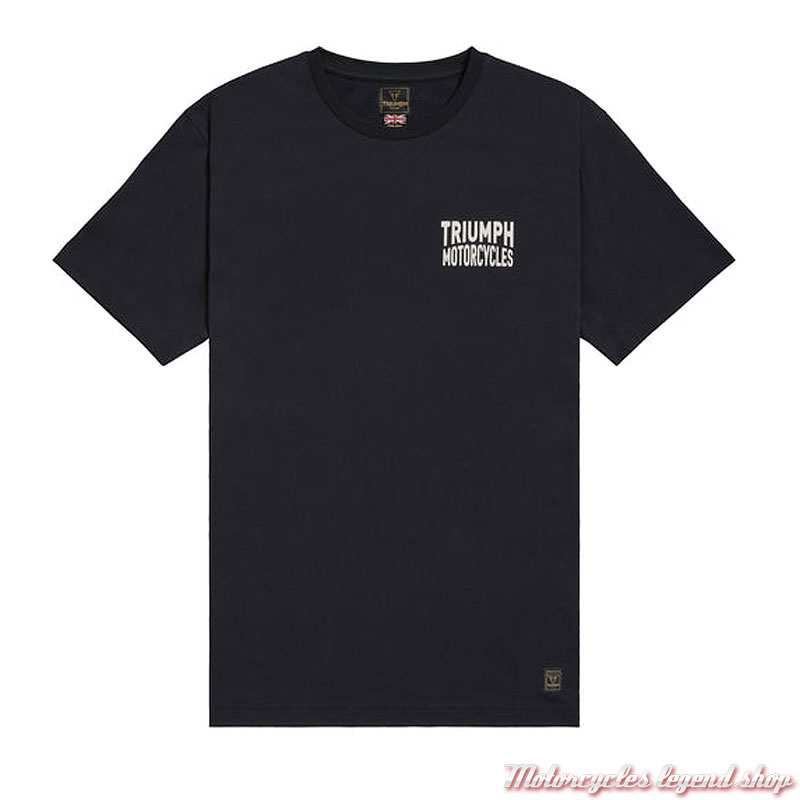 Tee-shirt Piston Rich homme Triumph, manches courtes, noir, coton, MTSS25104