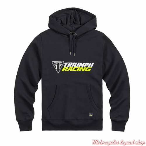 Sweashirt Racing homme Triumph, à capuche, noir, fluo jaune, coton, MSWS25139