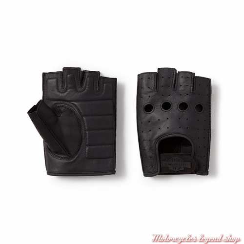 Mitaines cuir perforées homme, noir, Harley Davidson 98116-25VM