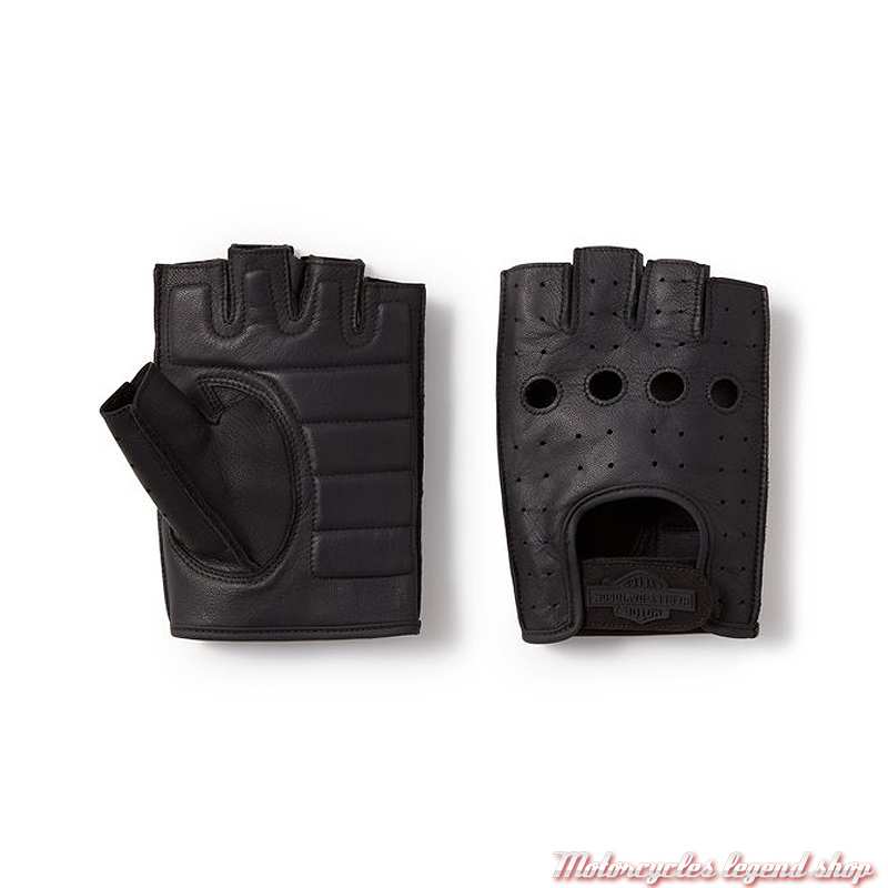 Mitaines cuir perforées homme, noir, Harley Davidson 98116-25VM