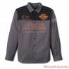 Chemise Screamin' Eagle Harley-Davidson homme, manches longues, gris, noir, coton, 96076-24VM