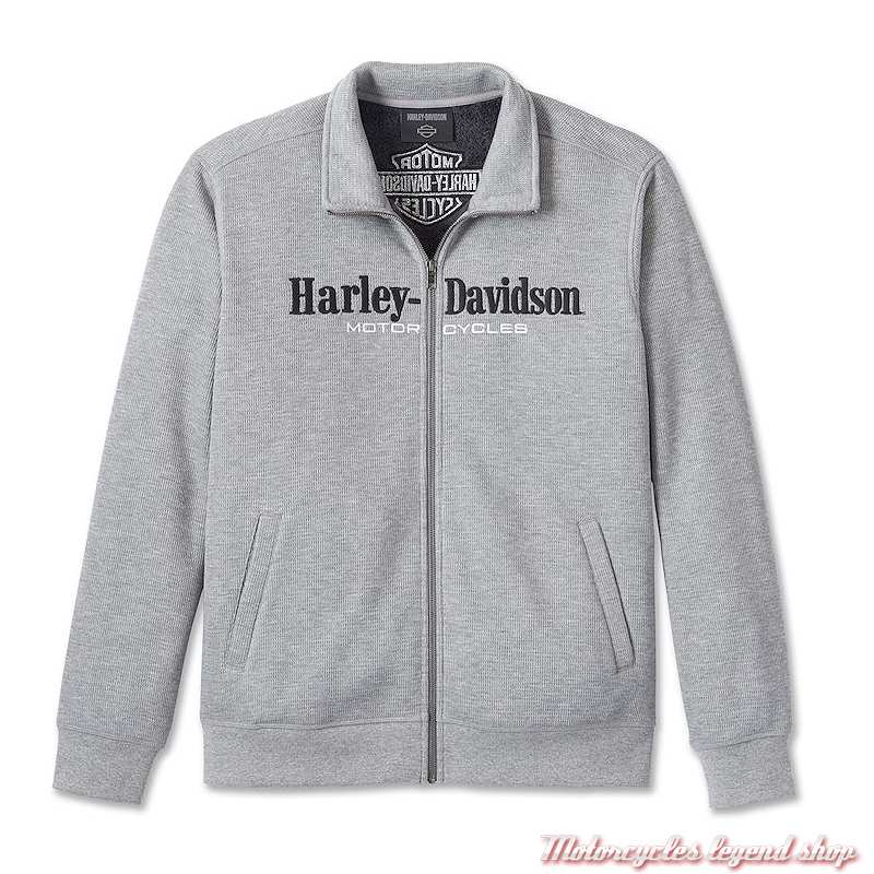 Sweatshirt Darting Harley-Davidson homme, gris, intérieur sherpa, poly et coton, 96177-24VM 