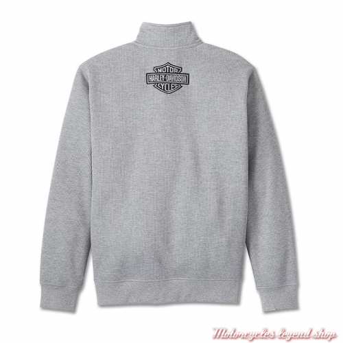 Sweatshirt Darting Harley-Davidson homme, gris, intérieur sherpa, poly et coton, dos, 96177-24VM 